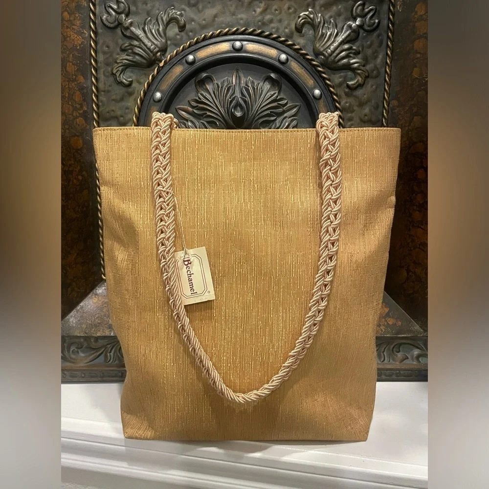 BECHAMEL | Gold Fabric Tote | New with Tags